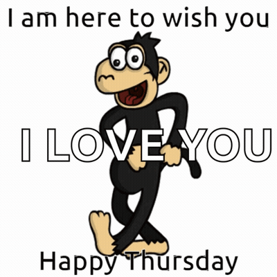 Cartoon Monkey I Am Here To Wish You I Love You GIF