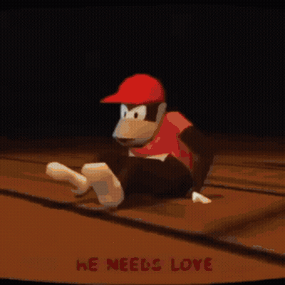 Cartoon Monkey In Blue Vest With Yellow Buttons GIF