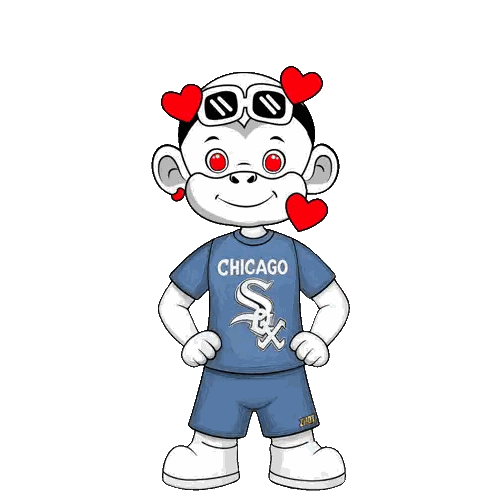 Cartoon Monkey In Chicago Shirt And Shorts Sticker