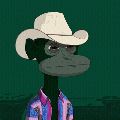 Cartoon Monkey In Cowboy Hat Holding Gun GIF