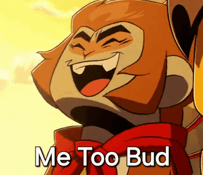 Cartoon Monkey Laughing Me Too Bud GIF