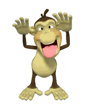 Cartoon Monkey Making Funny Face Sticker
