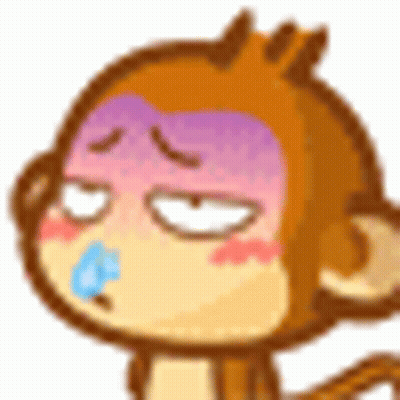 Cartoon Monkey Making Funny Face With Tear GIF