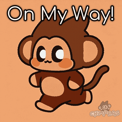 Cartoon Monkey On My Way GIF