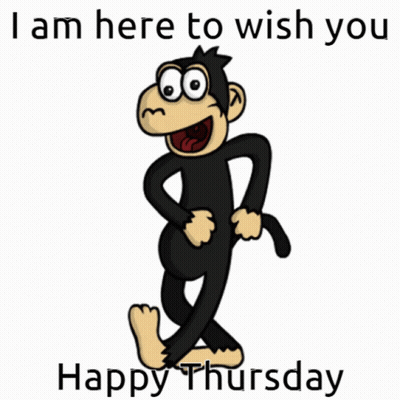 Cartoon Monkey Running I Am Here To Wish You Happy Thursday GIF