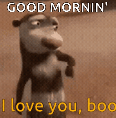 Cartoon Monkey Saying Good Morning Love You Boo GIF