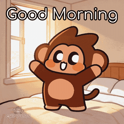 Cartoon Monkey Saying Good Morning GIF