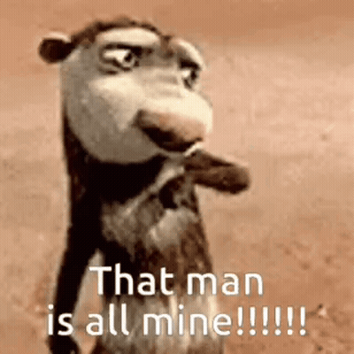 Cartoon Monkey Saying That Man Is All Mine GIF