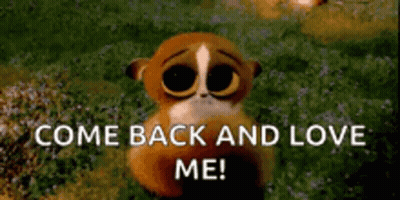 Cartoon Monkey Sitting In Field Come Back And Love Me GIF