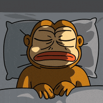 Cartoon Monkey Sleeping In Bed GIF