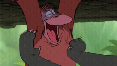 Cartoon Monkey Tickled By Cat GIF