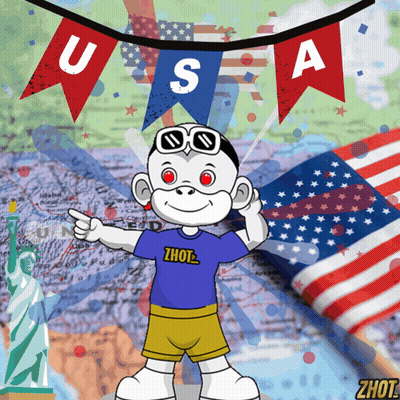 Cartoon Monkey Wearing Zhout Shirt GIF
