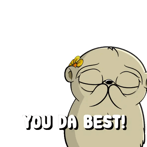 Cartoon Monkey With Flower Says You Da Best Sticker