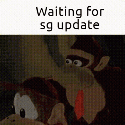 Cartoon Monkey With Red Tie Waiting For Sg Update GIF