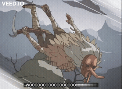 Cartoon Monster Falling Off Cliff Veed.io GIF