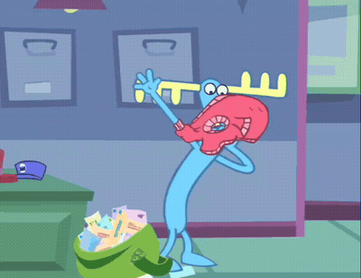 Cartoon Monster Holding Letter K In Mouth GIF