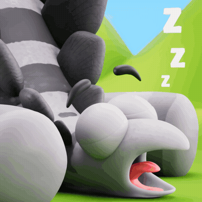 Cartoon Monster Sleeping With NZ GIF