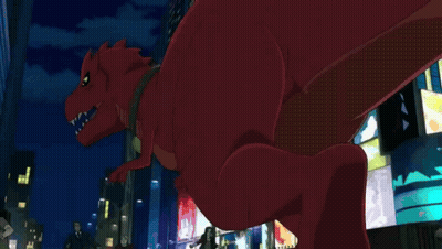 Cartoon Monster Standing On Wire GIF