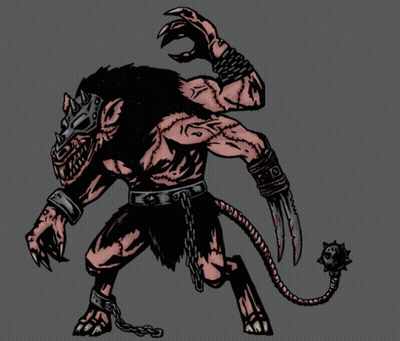Cartoon Monster With Chains GIF