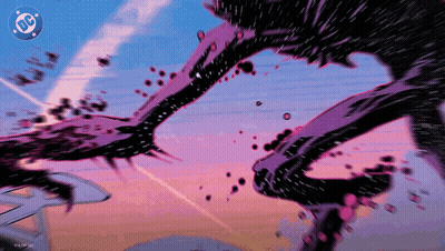 Cartoon Monster With DC Logo GIF