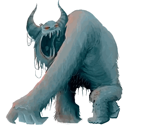 Cartoon Monster With Horns Sticker