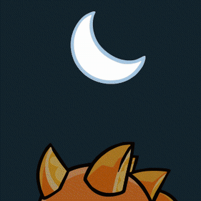 Cartoon Monster With Horns And Crown GIF