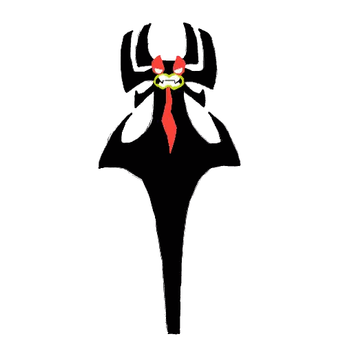 Cartoon Monster With Horns And Open Mouth Sticker