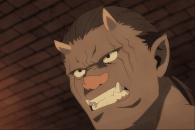 Cartoon Monster With Horns And Sharp Teeth GIF