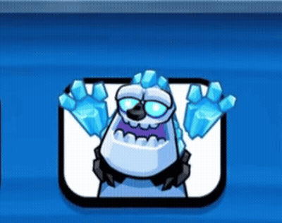 Cartoon Monster With Ice Claws On Blue Background GIF