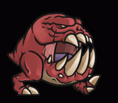 Cartoon Monster With Open Mouth And Sharp Teeth GIF