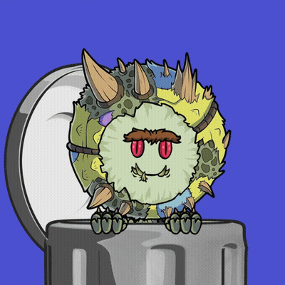 Cartoon Monster With Red Eyes And Horns GIF