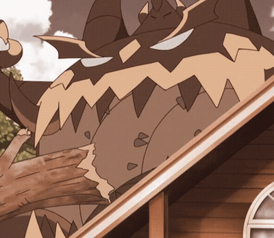 Cartoon Monster With Sharp Teeth And Horns GIF