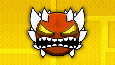 Cartoon Monster With Sharp Teeth And Yellow Eyes GIF
