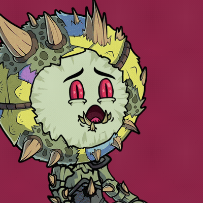 Cartoon Monster With Spikes On Head GIF