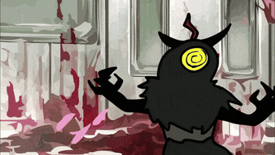 Cartoon Monster With Yellow Eye And Horns GIF