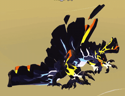 Cartoon Monster With Yellow Stripe On Back