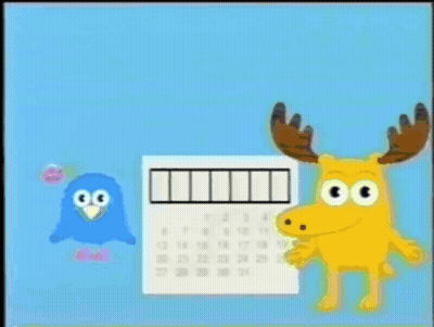 Cartoon Moose Beside Wednesday Calendar GIF
