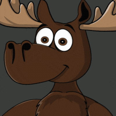 Cartoon Moose Holding UNO Card In Mouth GIF