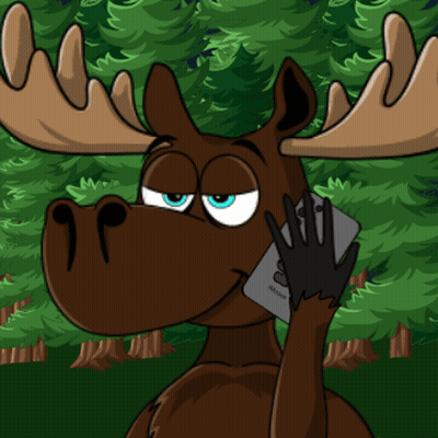 Cartoon Moose Talking On Phone Pump GIF
