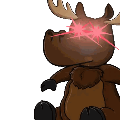 Cartoon Moose With Glowing Red Eyes Sticker