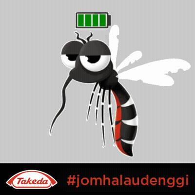 Cartoon Mosquito With Battery On Head #Jomhalaudenggi GIF