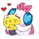 Cartoon Moth Holding Light Bulb With Hearts Sticker