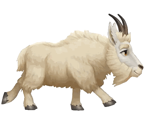 Cartoon Mountain Goat With Horns Sticker