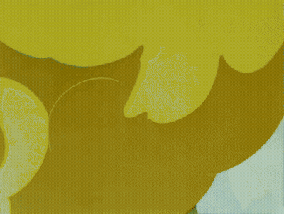 Cartoon Mountain With Yellow Cloud GIF