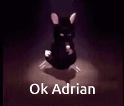 Cartoon Mouse Dancing Saying Ok Adrian GIF