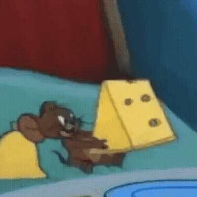 Cartoon Mouse Eating Cheese GIF