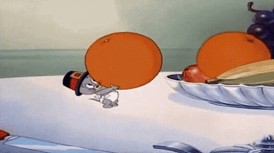 Cartoon Mouse Holding Orange GIF