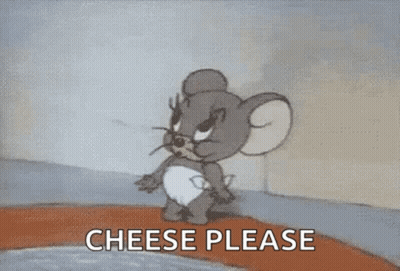 Cartoon Mouse In Diaper Shouting Cheese Please GIF