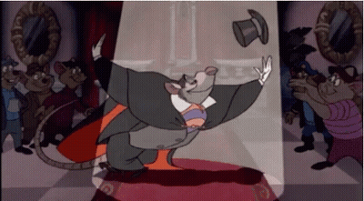 Cartoon Mouse In Tuxedo Throwing Top Hat GIF
