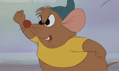 Cartoon Mouse In Yellow Shirt And Blue Hat Says Bring GIF